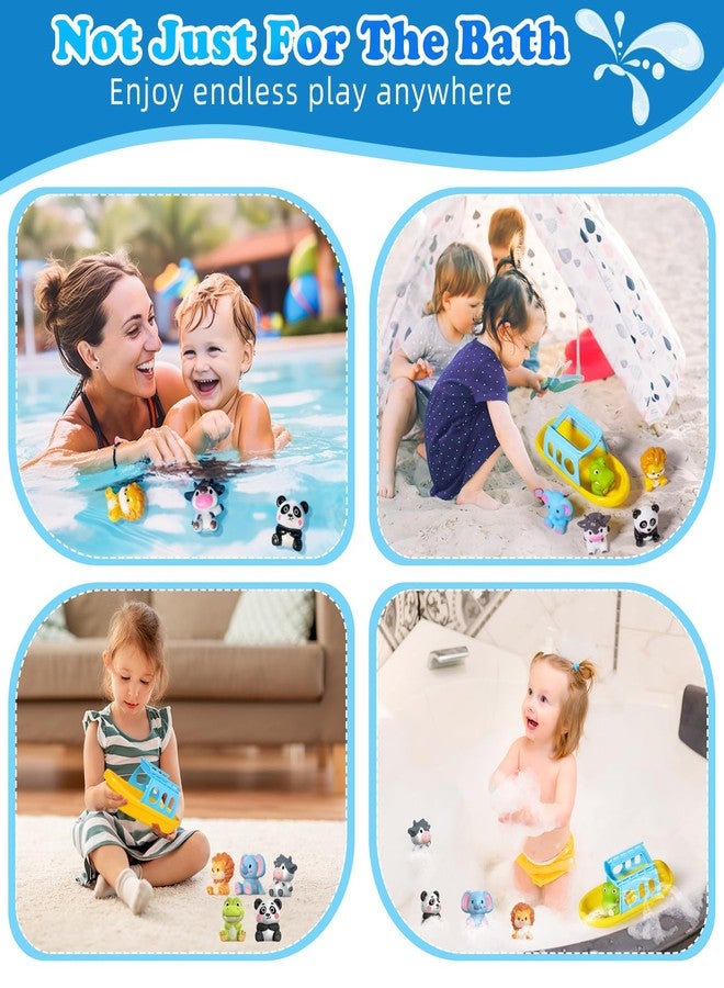 Oriate Bath Toys Set for 1+ Year Old, 5PCS Mold Free Silicone Animal Finger Puppets with BPA Free Boat, Montessori Sensory Learning Water Pool Bathtub Beach Toy, Summer Party Favors for Kids Toddlers - Image 5